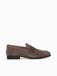 Modena Moc Toe Penny Grey Brown sde Smoo