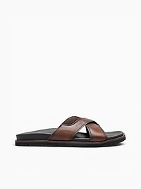 Bayside Cross Strap Brown Leather