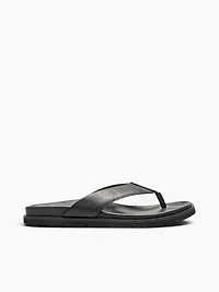 Bayside Thong Black Leather