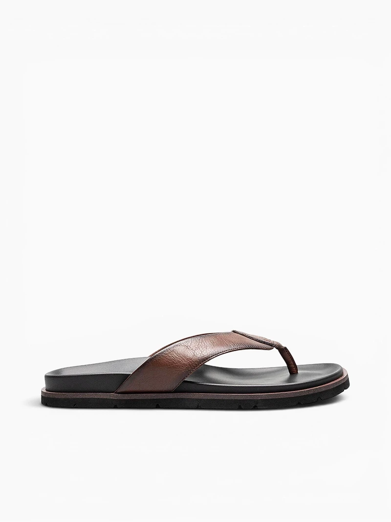 Bayside Thong Brown Leather