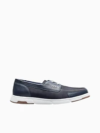 Luca Moc Toe Boat Navy Multi Leather