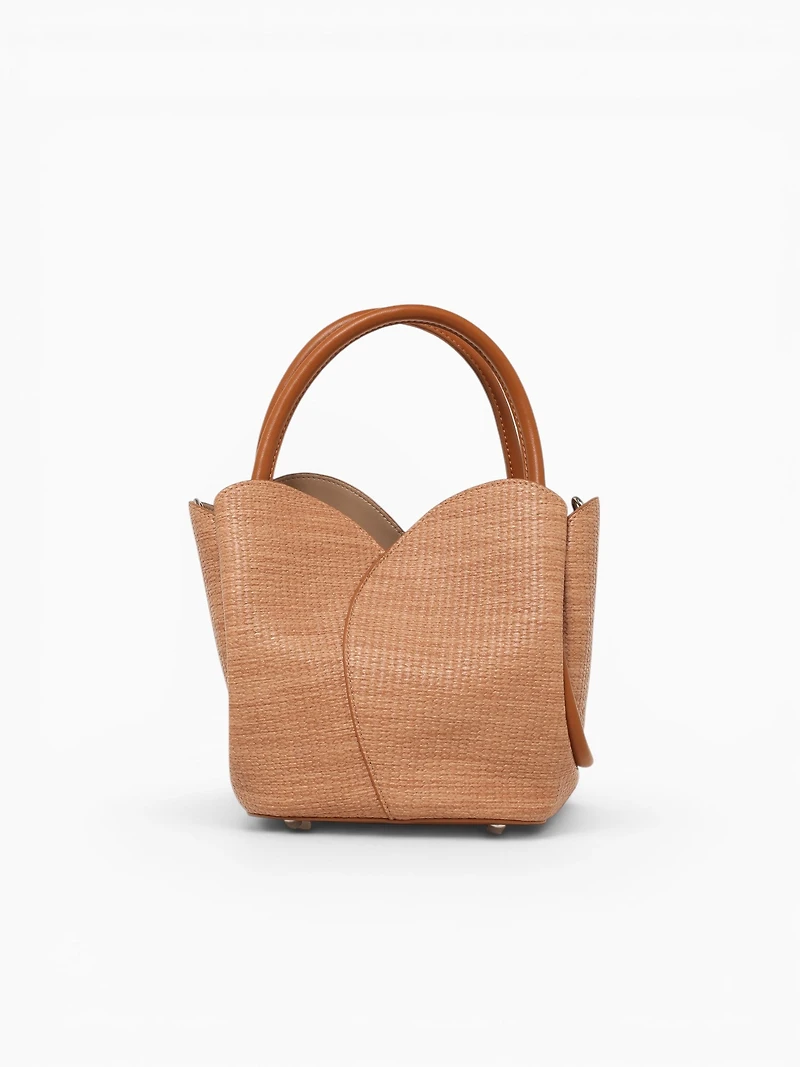 Tullip Raffia Top Handle Tan