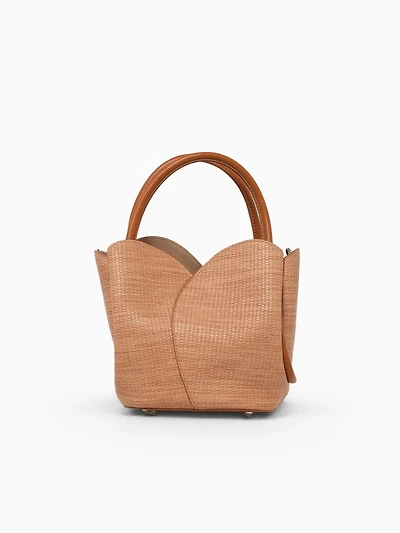 Tullip Raffia Top Handle Tan