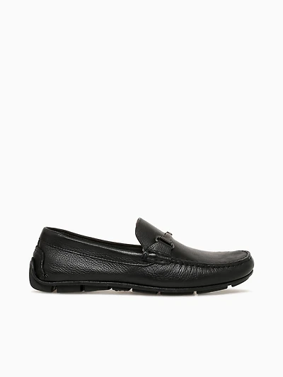 Lago Moc Toe Bit Black Leather