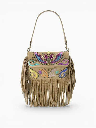Sm Oxford Fringe Shoulder Bag 16 Camel