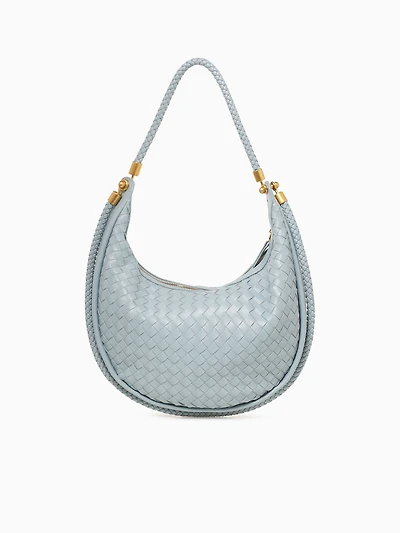 Woven Shoulder Bag Light Blue