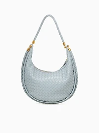 Woven Shoulder Bag Light Blue