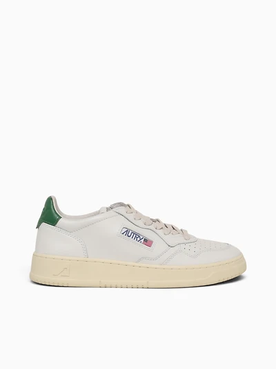 Medalist Low White Green leather