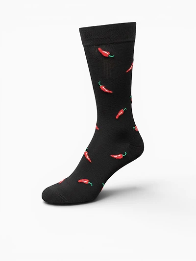 Chili Peppers Balck Cotton Poly