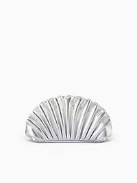 Holly Pleated Clutch Silver