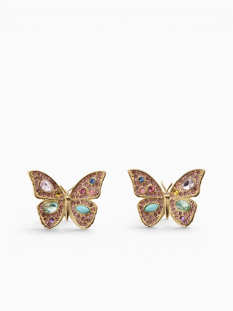 Ea Large Butterfly Pave Stud