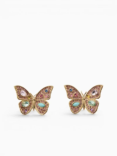 Ea Large Butterfly Pave Stud