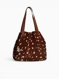 Mini Shopping Bag Tote Bambi Tan Brown