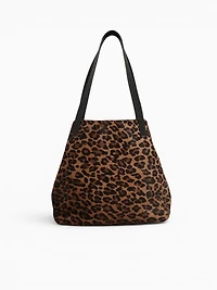 Mini Shopping Bag Tote Cheetah Tan Black
