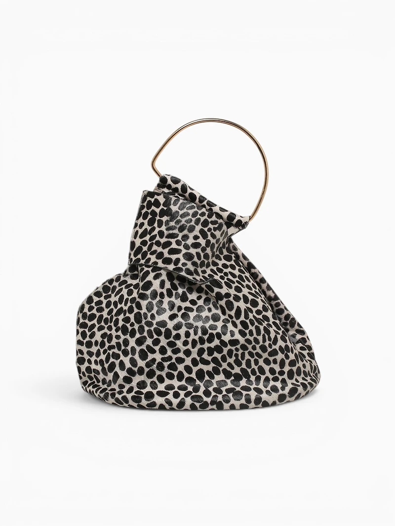 Asa Top Handle Bag Dalmata Black White