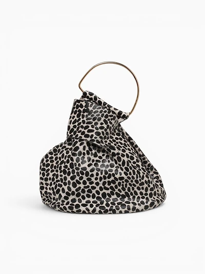 Asa Top Handle Bag Dalmata Black White