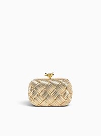 Woven Box Bag Gold Silver