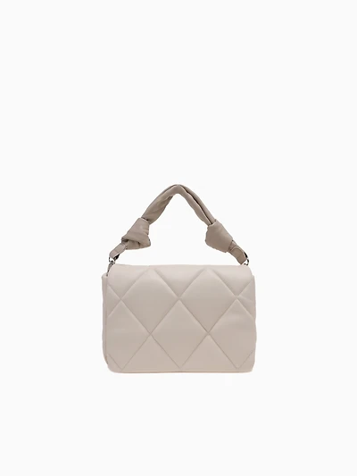 Srb26779 Quilted Flap Bag White