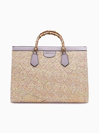 1272 Rainbow Bamboo Tote Beige