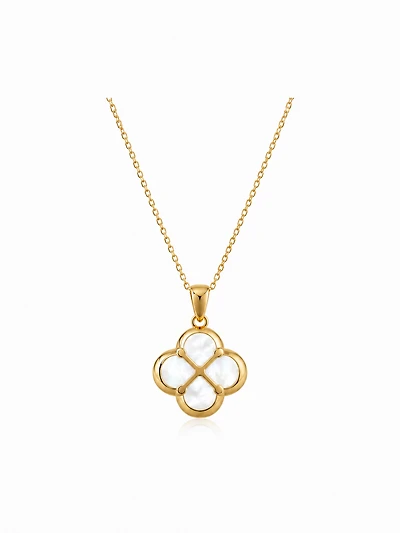 Gleaming Clover Mother-of-Pearl Necklace
