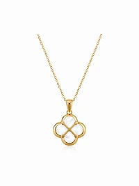 Gleaming Clover Mother-of-Pearl Necklace