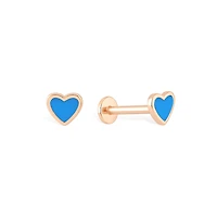 Enameled Golden Heart Piercing -Single