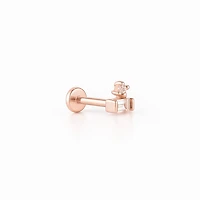 Mini Baguette Flat Back Stud Piercing -Single