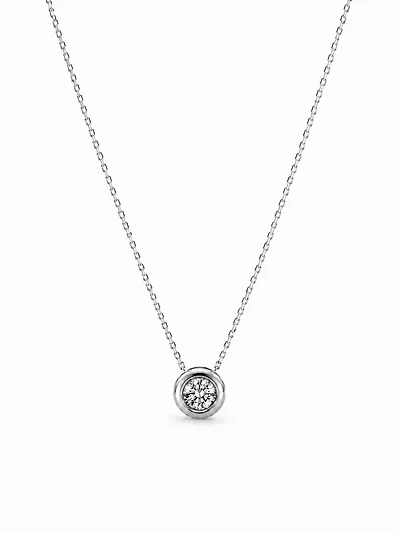 Halo Bezel Necklace