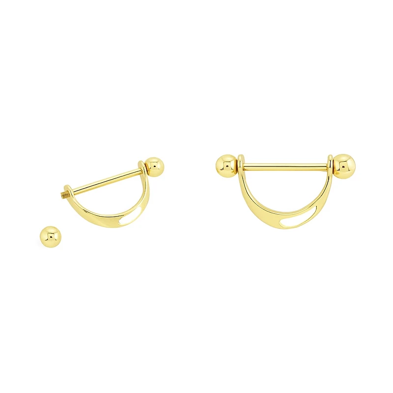Defined Curve Nipple Piercing -Single