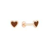 Enameled Golden Heart Piercing -Single