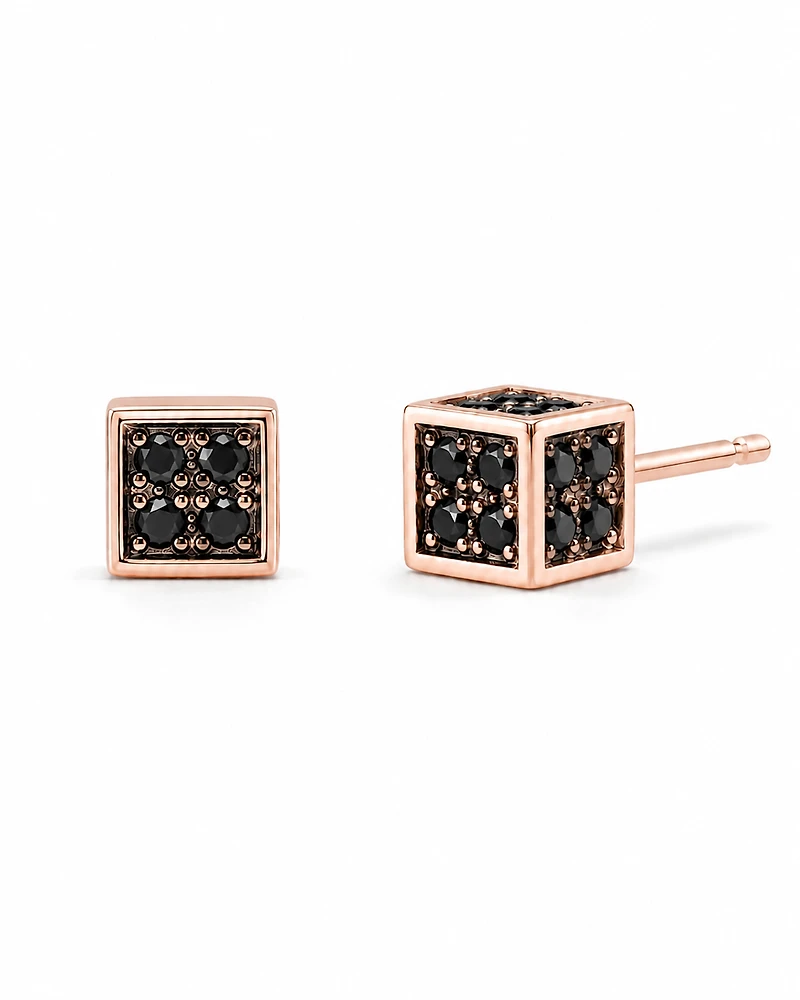 Noir Cube Stud Earrings