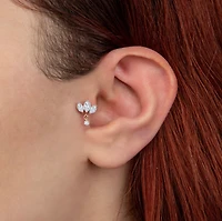 Lotus Flat Back Stud Piercing -Single