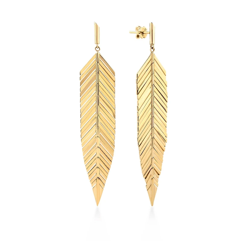 Gold Leaf Drop Single Earring