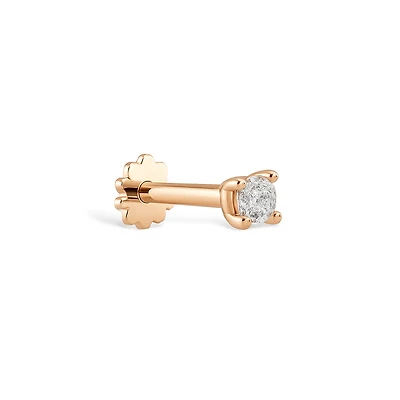Single Diamond Stud Earring - Piercing