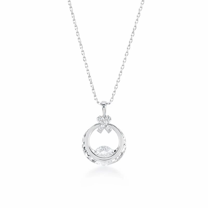 Floating Diamond Pendant Necklace