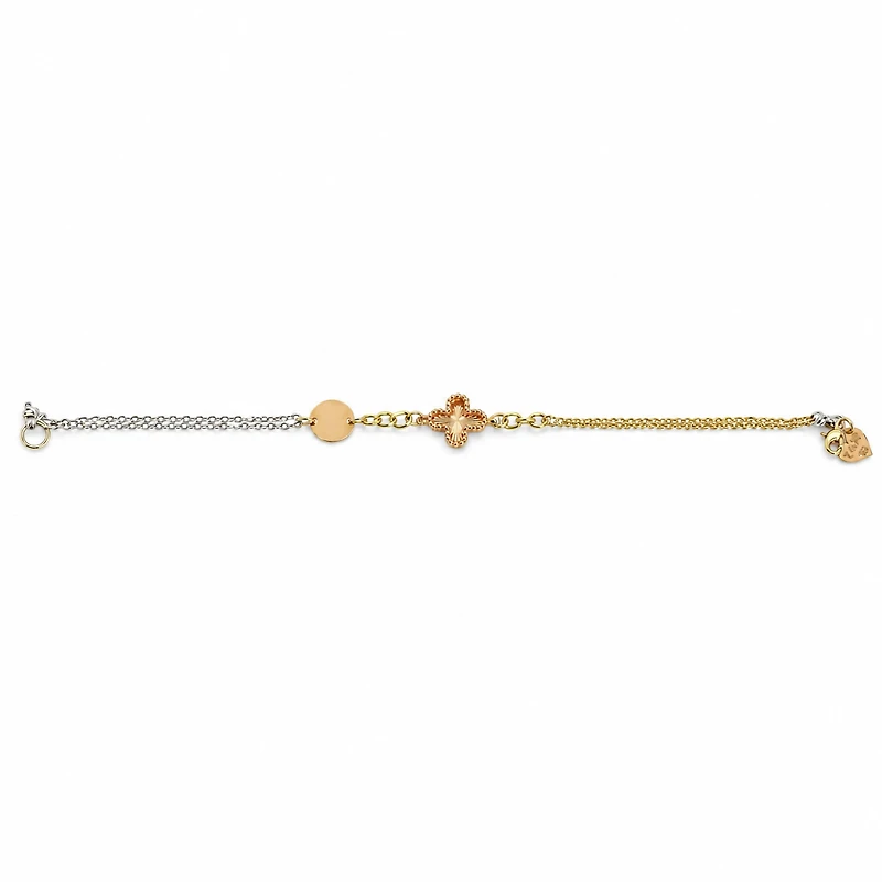 Aurelia 18K Three-Tone Clover Bracelet