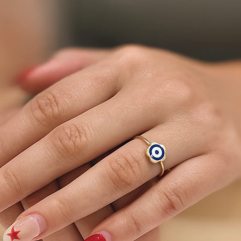 Flower Evil Eye Ring