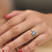 Flower Evil Eye Ring