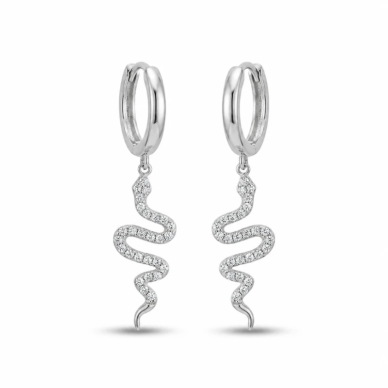 Diamond Snake Hoops