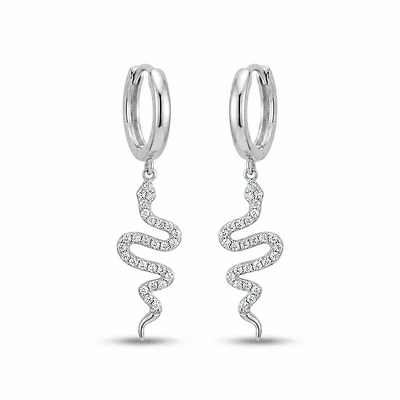 Diamond Snake Hoops