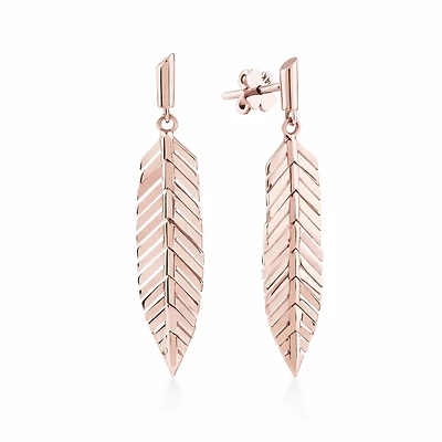 Gold Leaf Drop Pair Earrings