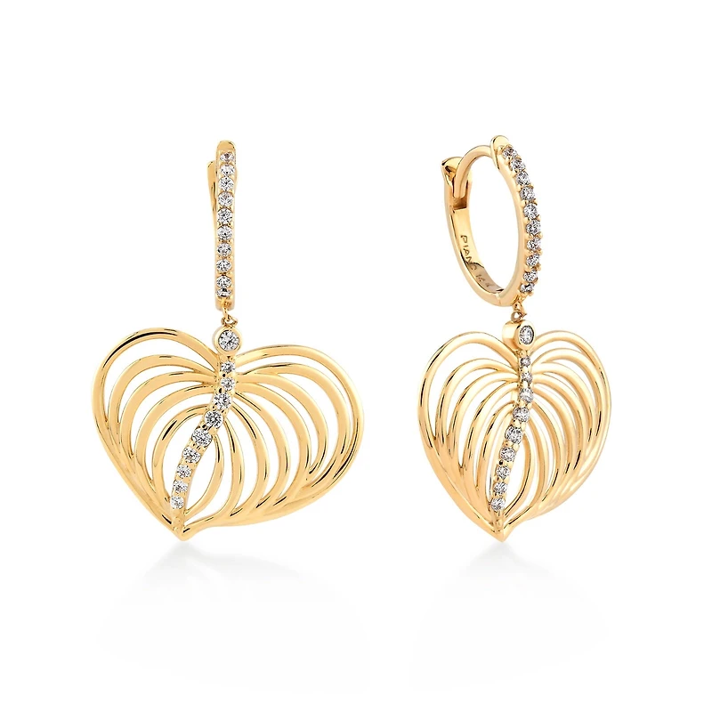 Palm Heart Diamond Earrings