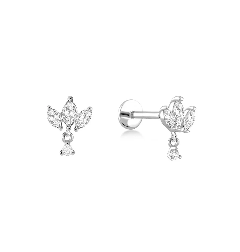 Lotus Flat Back Stud Piercing -Single