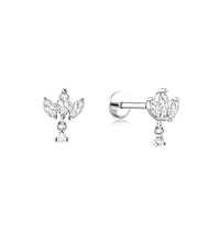 Lotus Flat Back Stud Piercing -Single