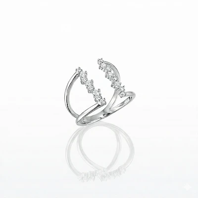 Twin Diamond Arc Ring