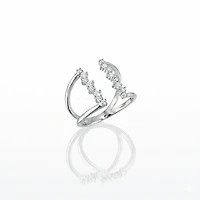 Twin Diamond Arc Ring