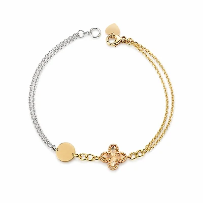 Aurelia 18K Three-Tone Clover Bracelet