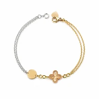Aurelia 18K Three-Tone Clover Bracelet