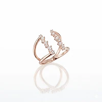 Twin Diamond Arc Ring