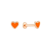 Enameled Golden Heart Piercing -Single